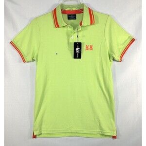 Psycho Bunny Men's Polo Shirt Green Size M Short Sleeve Embroidered Logo